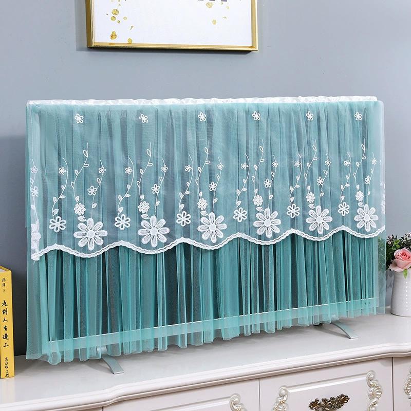 1 Peça Tela de TV Monitor 32/40-42 polegadas Televisão LCD Protetor Elegante Capa Protetora Decoração de Casa Bordado de Renda Universal