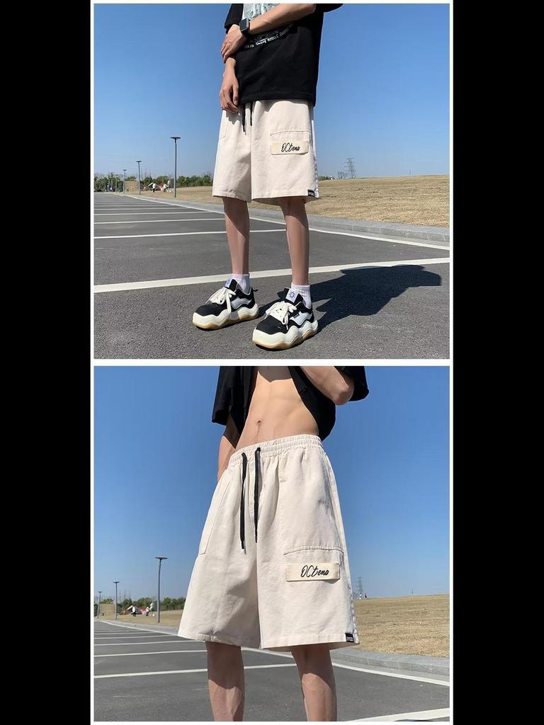 Casual Japanse katoenen zomershorts voor heren - Losse, rechte pasvorm, trendy Five-Point-stijl