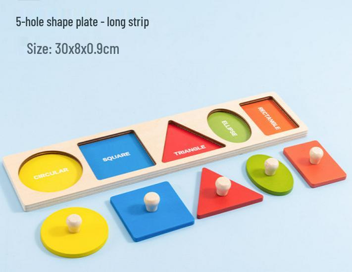 Montessori Geometric Shape Recognition Board - Wooden Toys for Early Education and Kindergarten