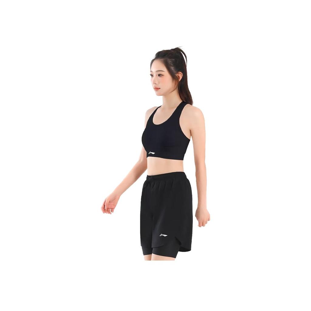 Li-Ning Quick-Drying Breathable Cool Ice Silk Thin Versatile Comfortable Anti-Exposure Double-Layer Sports Shorts Women shorts APST615-1