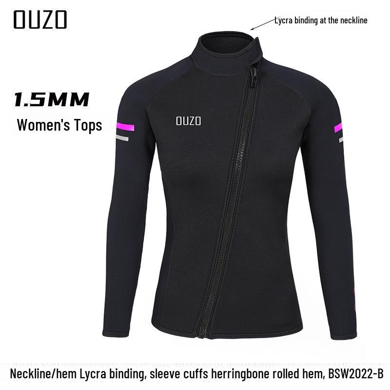 Herren 1,5 mm Langarm-Tauchanzug - Warm, Kälte- und Sonnenschutz Surfbekleidung