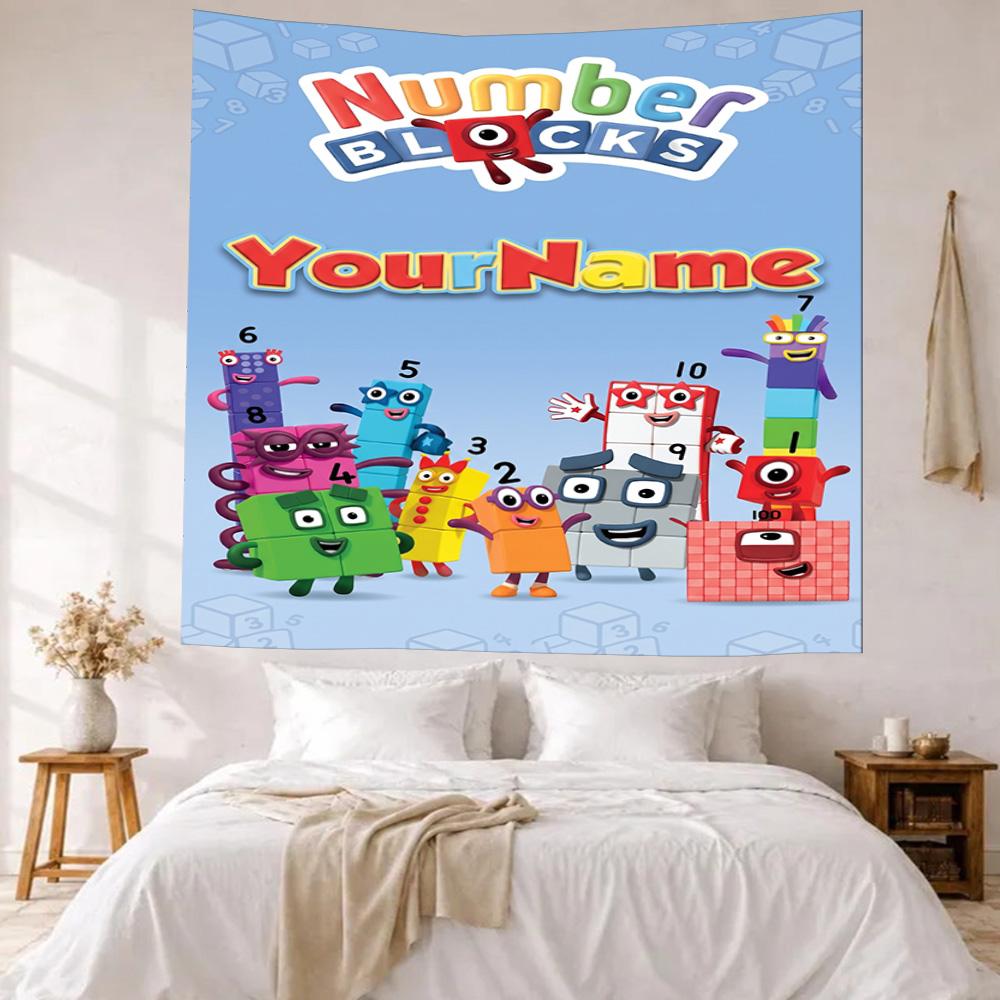Numberblocks Custom Your Name Wall Decor Tapestry Art For Pet Memorial Birthdaywedding Party Backdrop Family Gift
