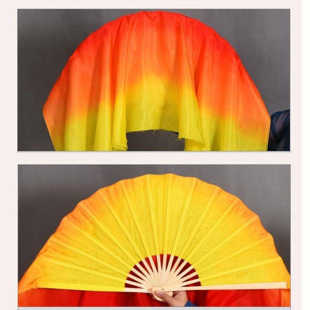 31cm Bamboo Pairs Yangko Dance Bamboo Fans Hand Dye Adults Fan  Kid Women