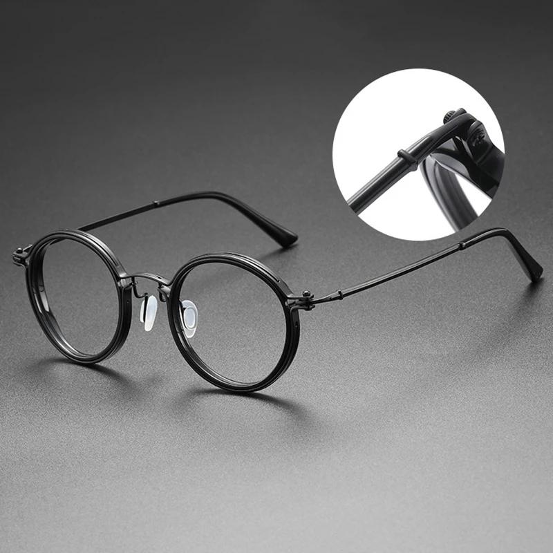 Round Reading Glasses Female Male Ultra-Light Metal Anti Blue Light Transparent Lens Optical Eyeglasses Oculos De Grau Masculino