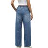 2026 New Spring/Summer Casual Washed Loose Wide-Leg Jeans for Women with Tie-Waist