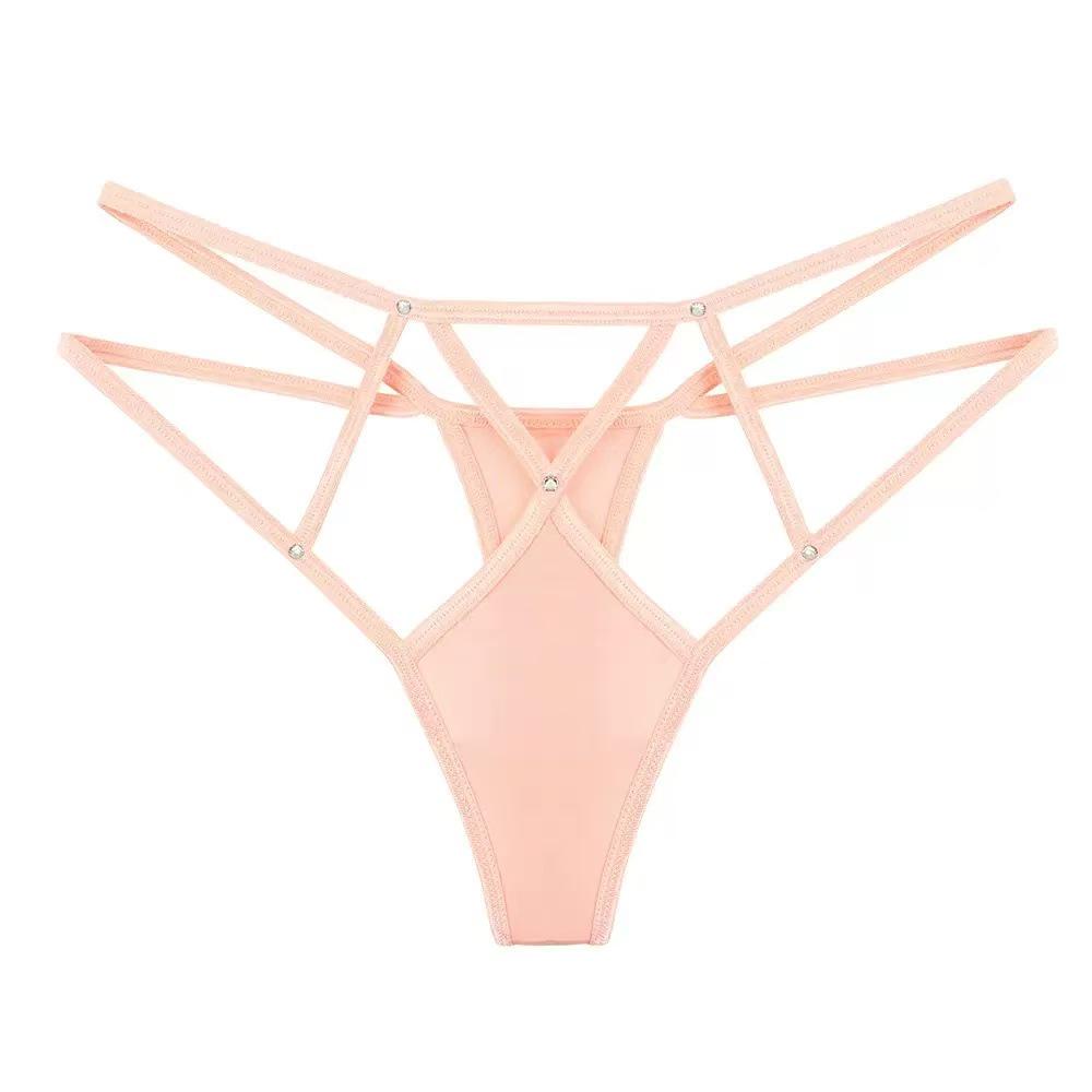 Sizzling Seamless Ice Silk Thong with Hot-Drilled Details and Hollow-Out Straps