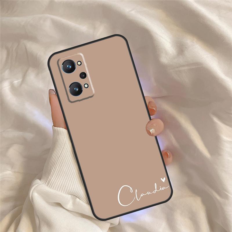Personalise Custom Name Initial Pastel For Realme C55 C35 C33 C31 C30 C25 C21Y C15 C11 GT Neo 5 3 2 Realme 9 10 11 Pro Plus Case