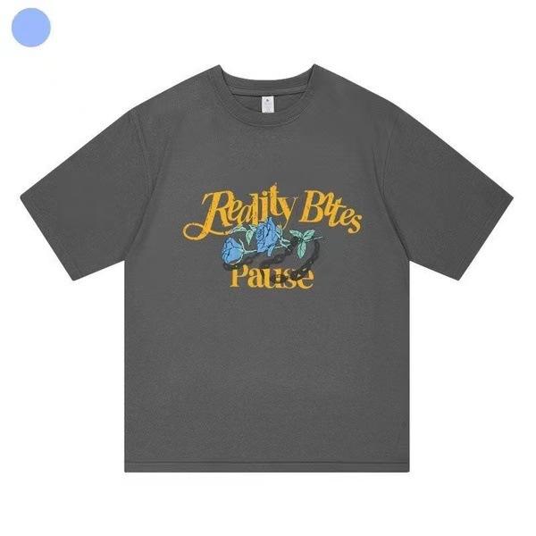 Fashion Peripheral Harajuku Printed Fashion Men S And Women S T-Shirts Top Short Sleeves S темно-серого