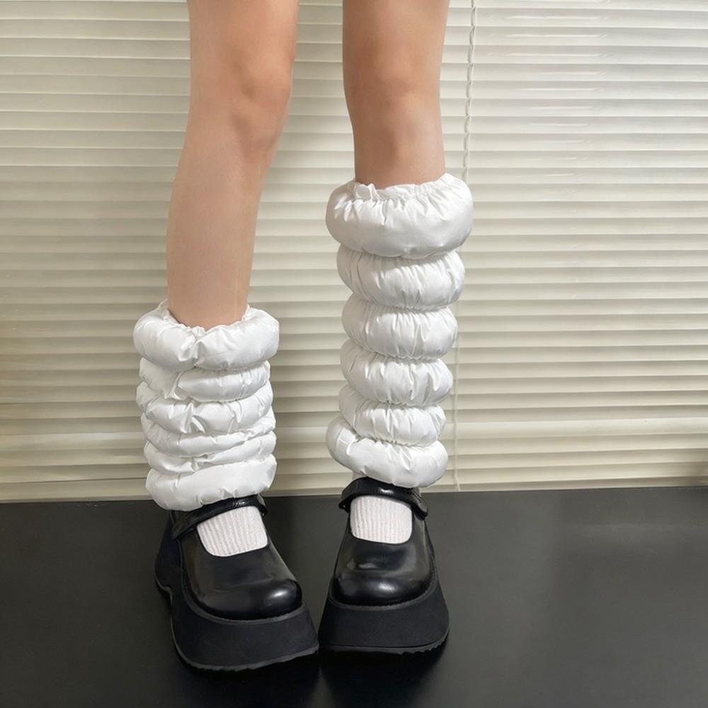 Fluffy Down Cotton Leg Warmers Thickened Boots Cover Fashion Loose Socks Foot Cover Women