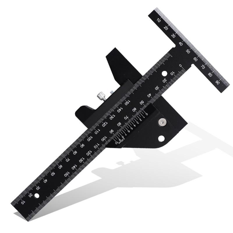 Règle De Traçage En Alliage D'aluminium Pour Menuisier - Outil De Marquage Type T Avec Trous Pour Traçage Précis