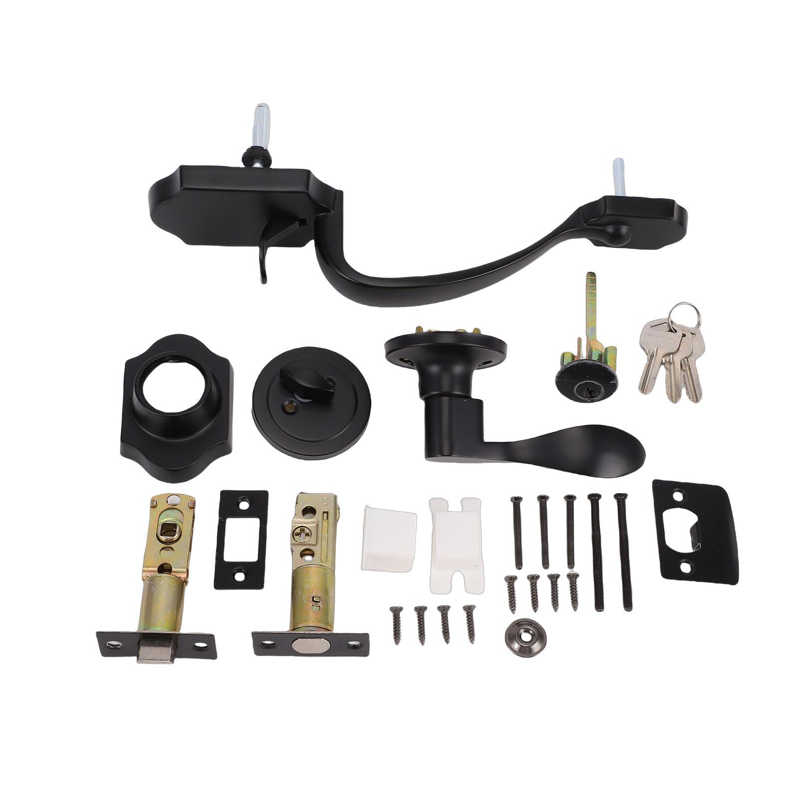 Door Handle Lock Zinc Alloy Aluminum Alloy Hvy Duty Entry Door Handle with Lock and Key for Bathroom Bedroom