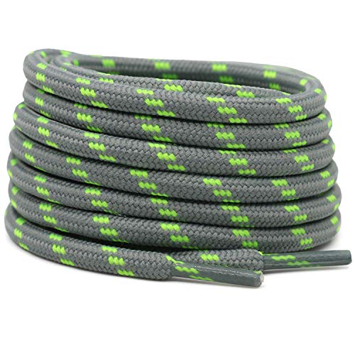 2 Pairs Work Boots Shoe Laces Diameter 4.5mm Heavy Duty Hiking Shoelaces for Men Women Round German Training Shoelace
