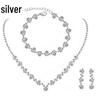High-End Women's Jewelry Set: Bridal Necklace, Earrings, Bracelet & Ring