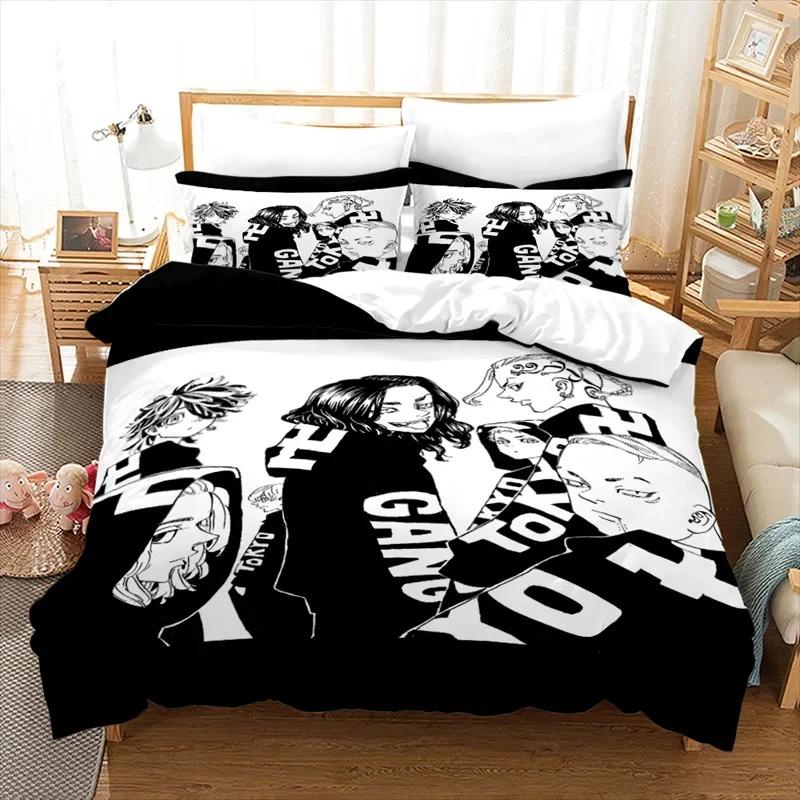 3D Print Tokyo Revengers Anime 2/3PCS Bedding Set Double Twin King Duvet Cover Comforter Pillowcase Boys Girls Adults Bedroom