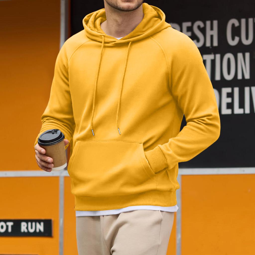 Men's Loose Fit Casual Hooded Sweatshirt Long Sleeve Pullover for Fall and Winter