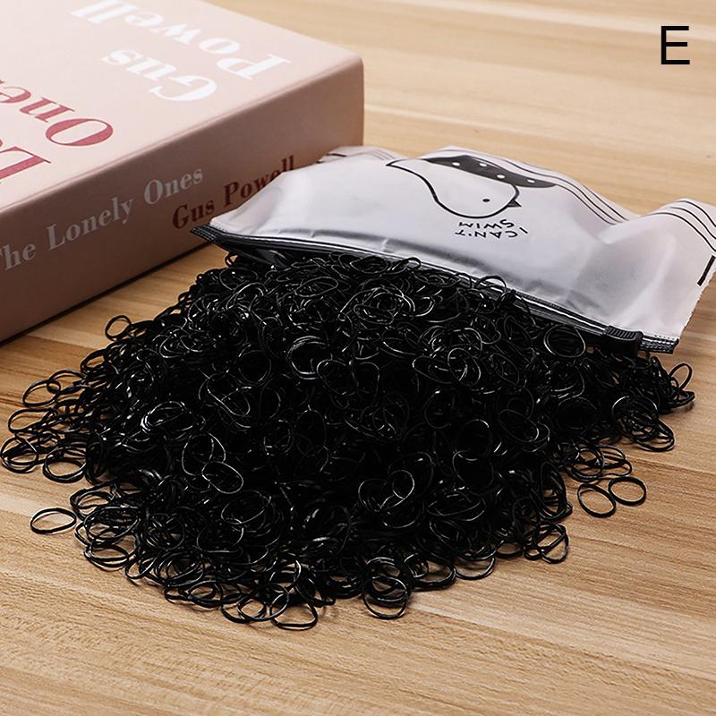 

1000 шт., разноцветные одноразовые резинки для девочек, эластичные резинки для волос, повязки на голову для детей, держатели для хвостиков, аксессуары для детей