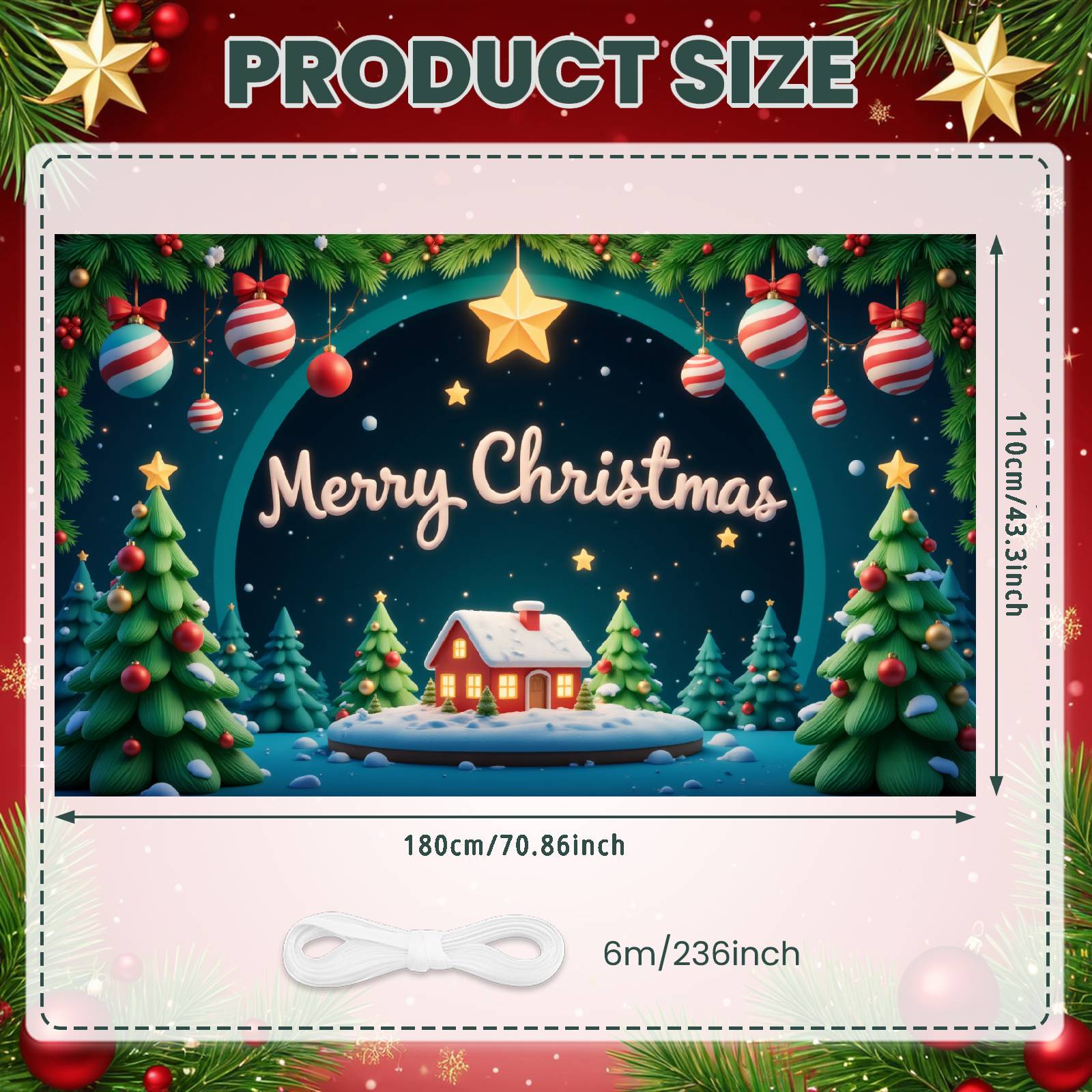 

Merry Christmas Banner Green Pine Branches Winter Festive Display Christmas Display Christmas Tree Holiday Background For Indoor