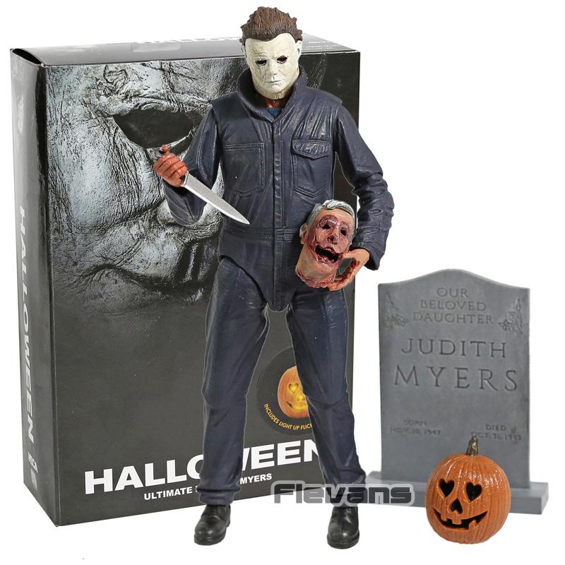 Neca Ultimate Michael Myers 2018 Halloween Figurine d'Action Articulée de 7 Pouces Avec Citrouille Lumineuse Vacillante Objet de Collection Horreur