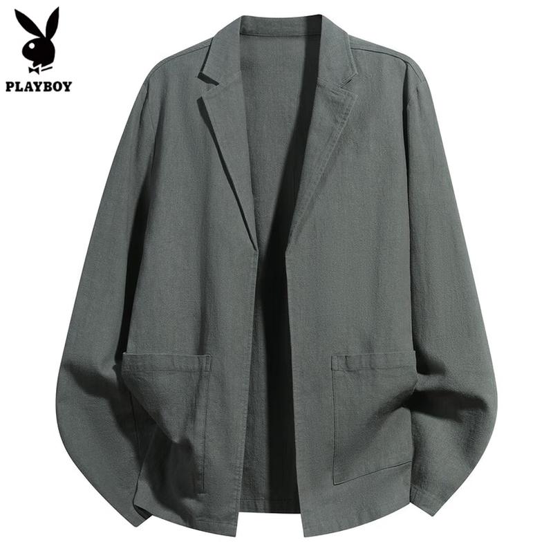

Playboy Men s Cotton Linen Business Casual Blazer Jacket L (170)