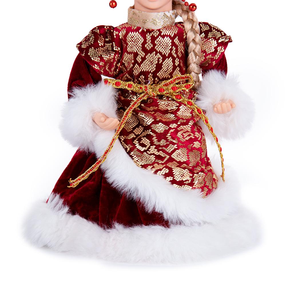 30cm Rote & Goldene Snegurochka Weihnachtsfigur