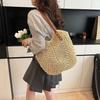 Large Capacity Woven Bag Women's New Fashion Commuter Beach Bag Casual Simple Retro Shoulder Bag