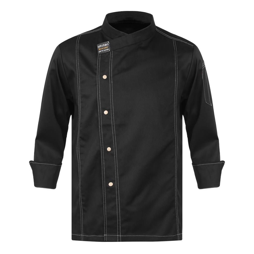 Chef Jacket for Unisex Hotel Kitchen Canteen Chef Coat Food Service Working Uniform for Men Women