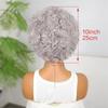 Damen Graue Perücke Synthetisch Natürlich Gestufter Haarschnitt Kurze Lockige Perücke mit Pony Ältere Damen Großmutter Perücke Cosplay