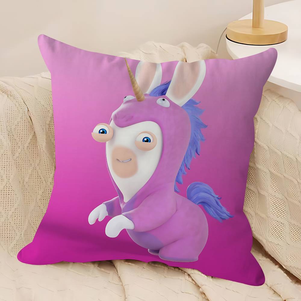 CUTE Cartoon I-Invasion Rabbids Pillow Case Removable Washable Cushion Cover – All-Season Soft Linen