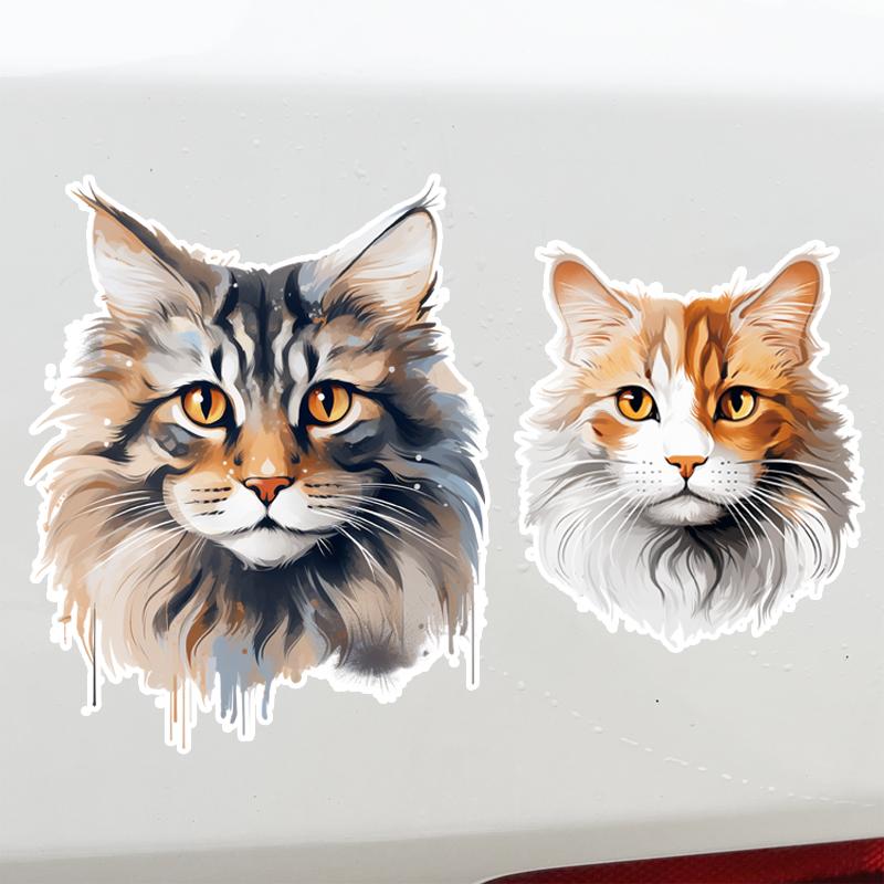 Personalized Cat Head Car Stickers Decoration Scratch Cover Sticker Auto Body Trunk Bumper Waterproof Vinyl Decals