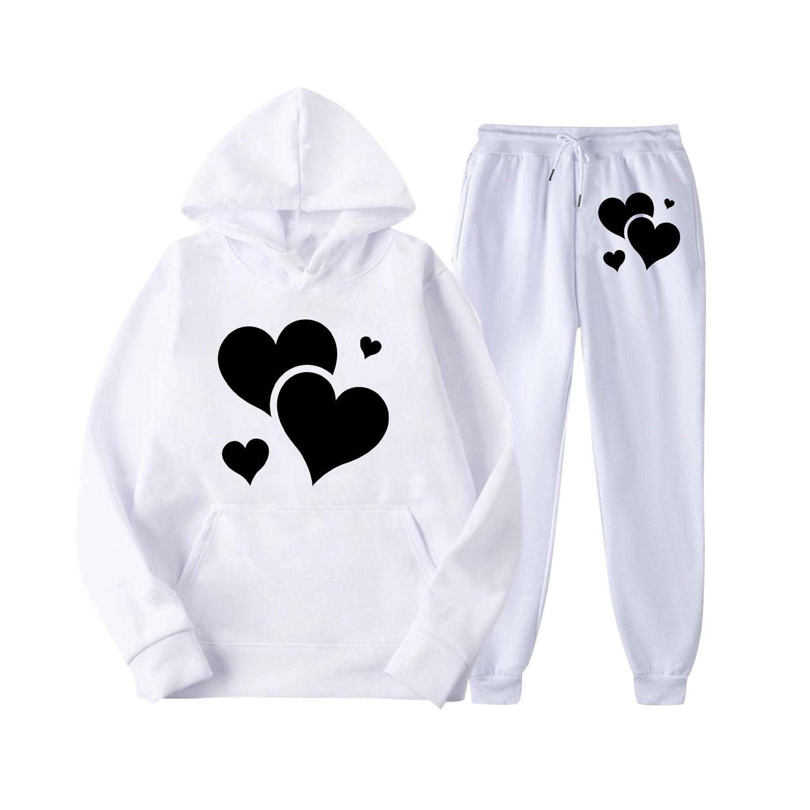 

Мужской спортивный костюм с капюшоном, унисекс, двухсекционная одежда для бега, пуловер с длинными рукавами, толстовки с капюшоном + комплект спортивных штанов L белый