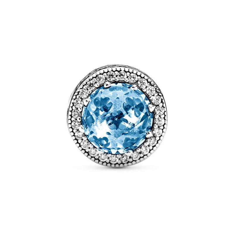 Pandora Solid Color Hollow Inlaid Charm 925 Silver Beads Women's Silver 791725NBS