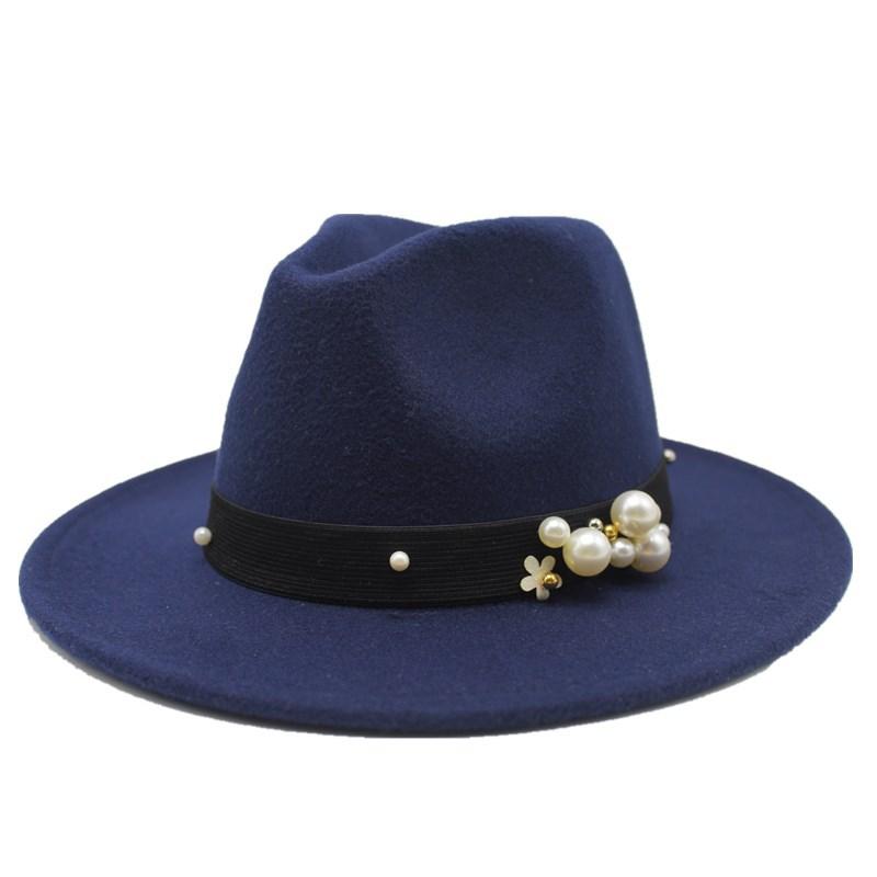 Ladies Tweed Hat Wedding Jazz Hat Season British Retro Pearl Top Hat Women