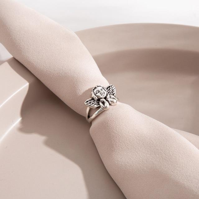 Finger Ring Girls Snake Smile Stylish Fashionable Men Jewelry Women Classic Vintage Ancient Tone Color Punk Hip Hop Adjustable Boho FrogFashion
