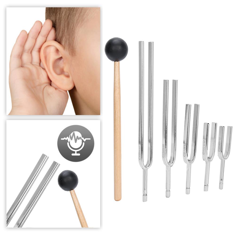 128Hz256Hz512Hz1024Hz2048HZ Aluminum Alloy Tuning Fork Sound Healing Therapy Tool Set