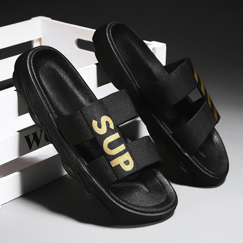 Summer New Fashion Men's Slippers Outdoor Leisure One-word Beach Cool Slippers Soft Bottom Non-slip Slippers Men