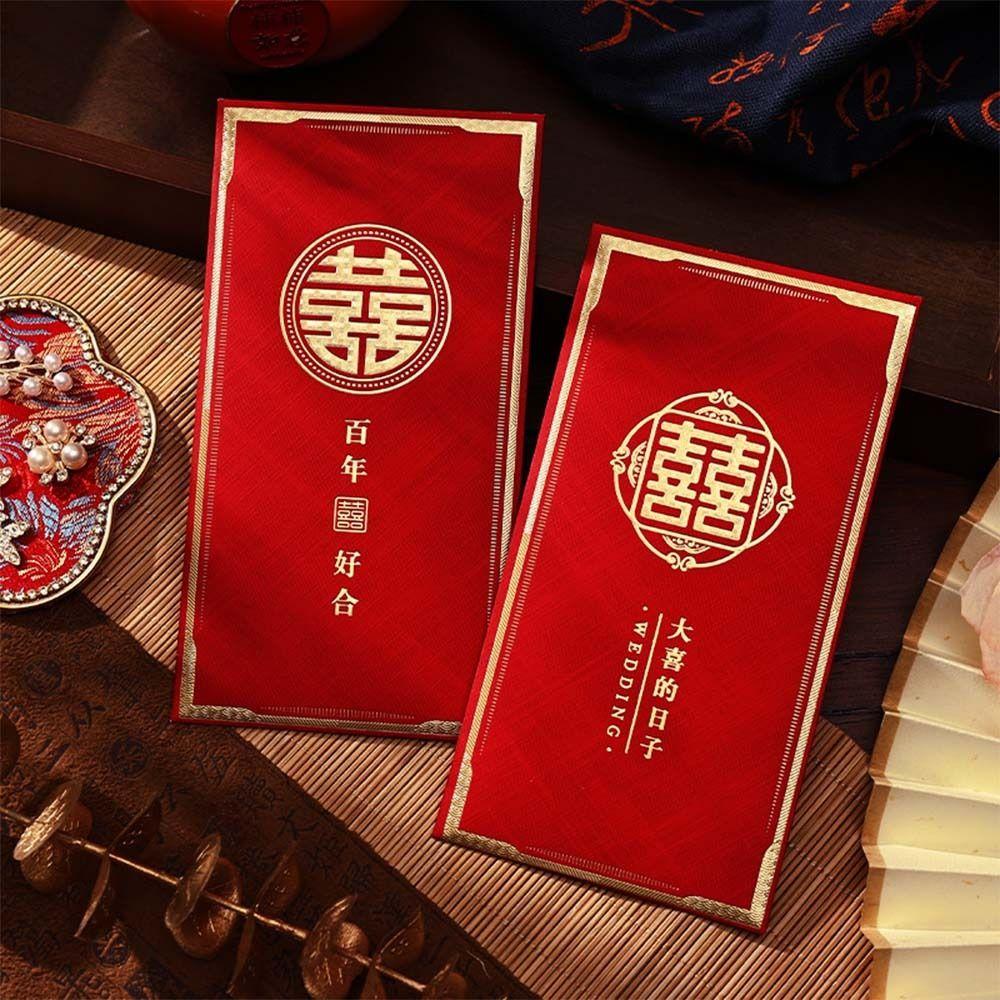 6pcs Chinese Style 2026 Horse Year Red Envelope Paper Money Pockets  For Chinese New Year