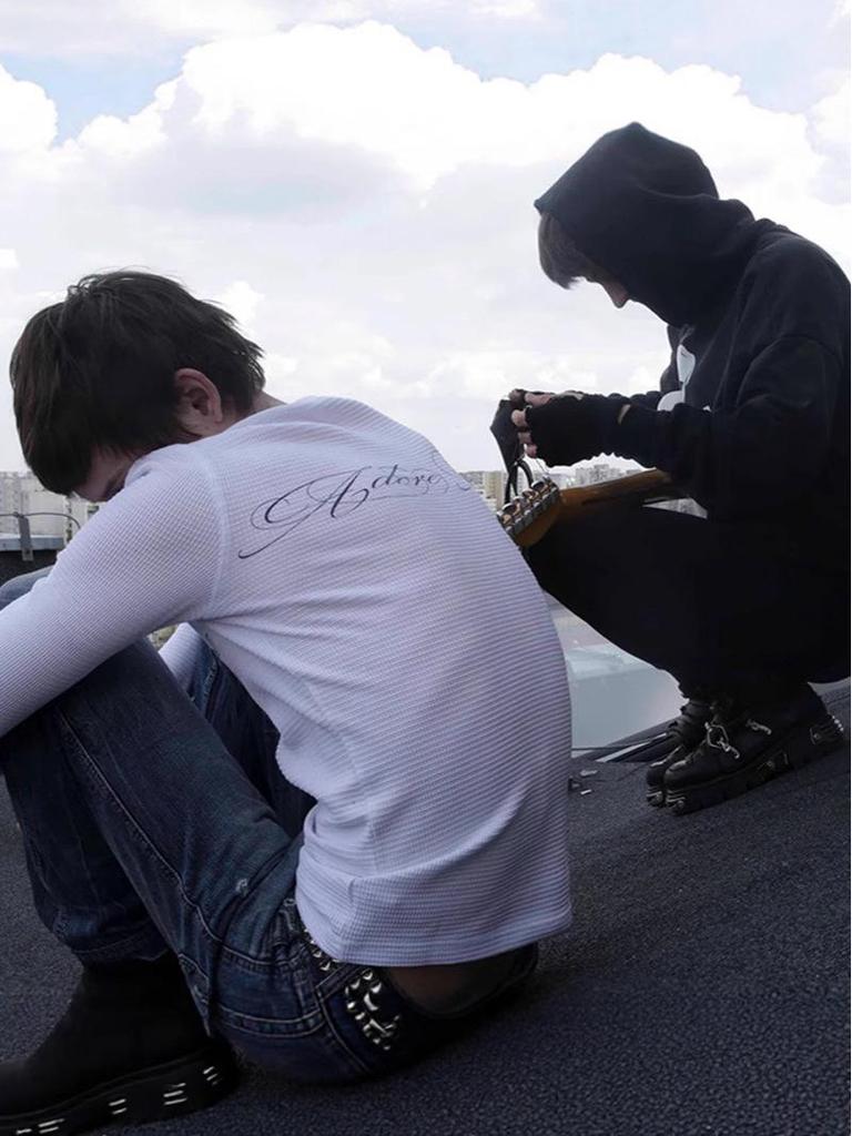 Unisex Retro Street Hip Hop Letter Print Loose Top - Autumn/Winter Collection