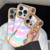 Phone Case: 2D flat lambskin suitable for iPhone 18, 17, 16, 15, 14, 13 Pro film protective case, rainbow waves, Christmas and Halloween gifts