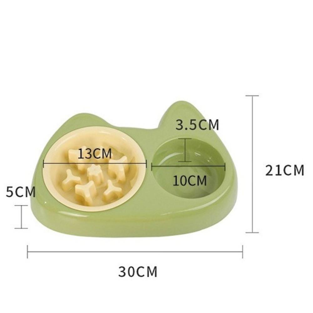 2-in-1 Pet Slow Feeder Bowl Thick Non Slip Base Anti-Choking Food Bowl Interactive Anti-Spill Cat Water Bowl Puppy Feeding