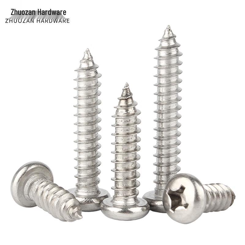 Zhuozan 304 Stainless Steel Round Pan Head Phillips Self-Tapping Wood Screws