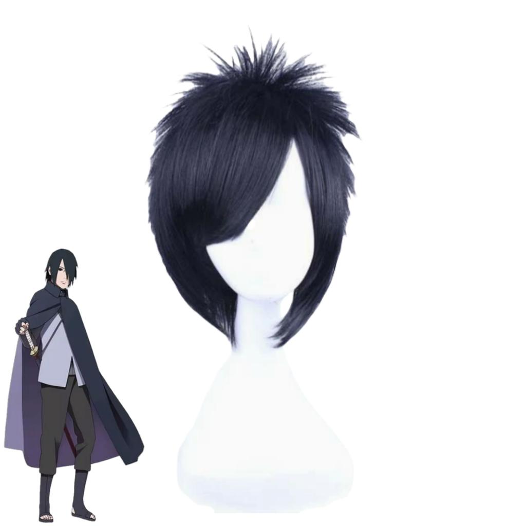 Anime Uchiha Sasuke Cosplay Costume Black Cloak Shirt Vest Uniform Full Set Wig Adult Man Woman Halloween Carnival Suit