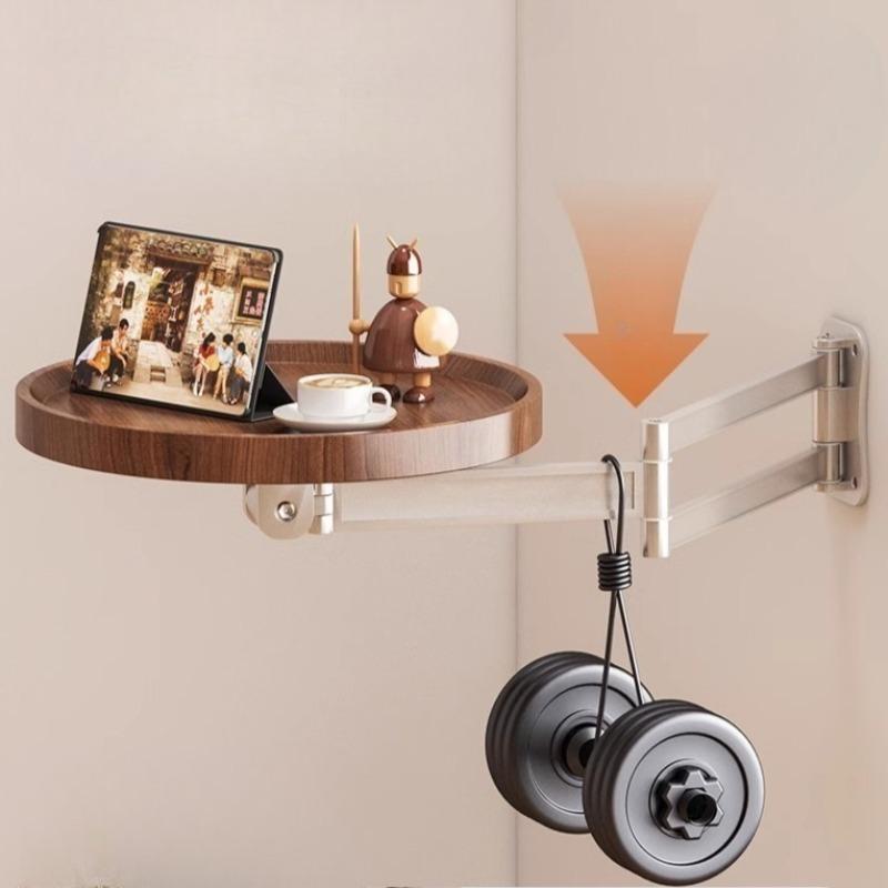 Wall Mounted Coffee Table Folding Side Table Modern Bedroom Small Round Tables Luxury Folding Tea Desk Living Room Furniture