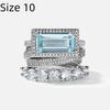 Large Rectangular Stone Stacking Rings European Style Engagement Band Ring  Anniversary Occasion