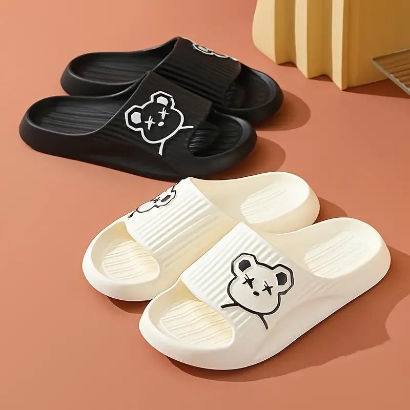 Women's and Men's Fashionable Cartoon Flip Flops, Soft and Thick Soled Non Slip Sandals for Indoor and Outdoor Use, Beach Slippers New Model