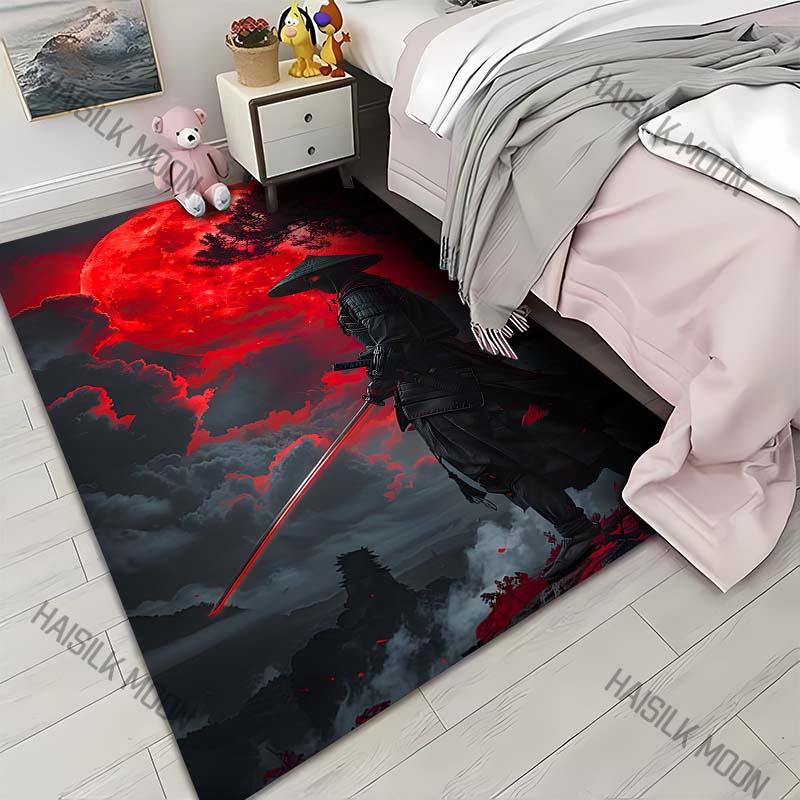 Japanese Samurai Creative Pattern Carpet for Living Room Bedroom Bedside Floor Mat Sofa Table Area Rugs Home Decor
