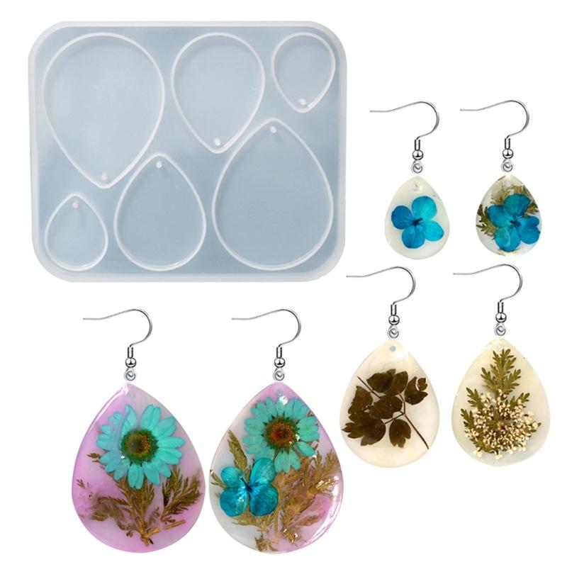 Schmuck Gießform aus Harz Modisches Muster Halskettenanhänger Ohrring Kristall Epoxidform Set Handgefertigtes Handwerk Silikonform