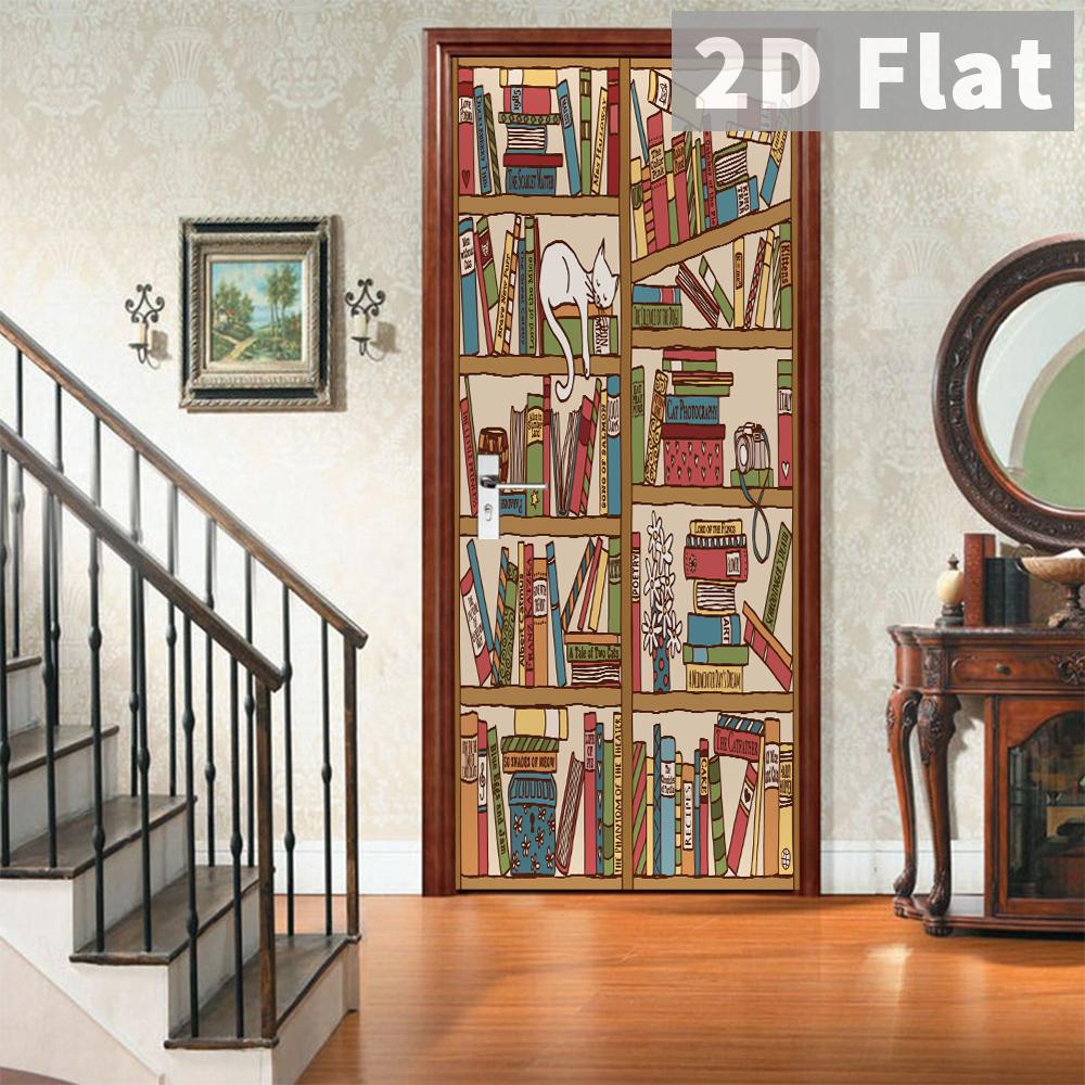 76Style 77/90cm Self-Adhesive Door Stickers Removable Wall Sticker Scenery Wallpaper Stone Stair Murals for Doors Modern Home Decor