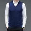 Men S Sleeveless V Neck Knitted Pullover Vest Solid Color Thick