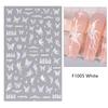 1PCS Black White Butterfly Laser Nail Stickers Nail Art Decoration Abstract Lines Bronzing Flowers Stickers For Nails