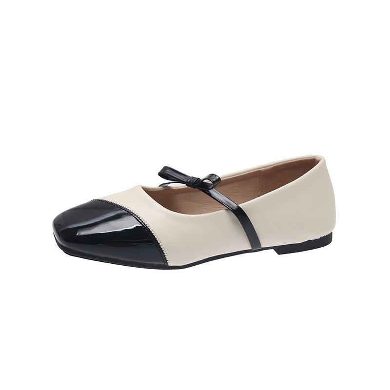 Fashion Mary Jane Flat-soled Single Shoes for Women's New Spring and Autumn Retro Shallow Mouth Single Shoes for Women